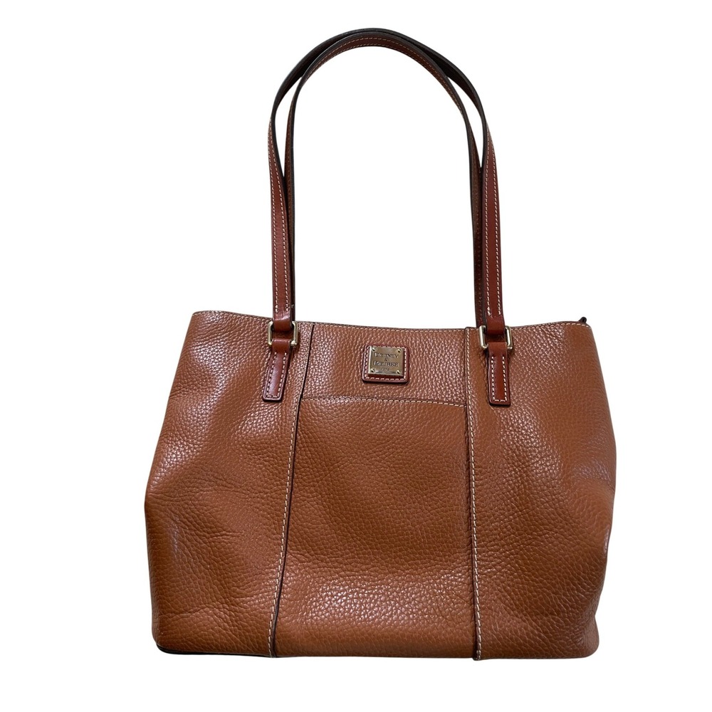 Dooney & Bourke Pebble Grain Lexington Shopper Purse Caramel Tan Leather 12x9in9
